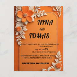 CLASSIC WEDDING INVITATION UITNODIGING BRIEFKAART