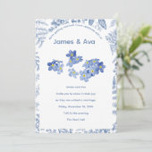 Classic wedding invitations kaart (Staand voorkant)