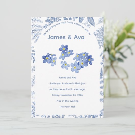 Classic wedding invitations kaart (Staand voorkant)