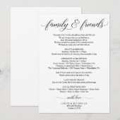 Classic Wedding Itinerary - Weddenschap Welkomstfa Kaart (Voorkant / Achterkant)