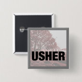 Classic Wedding Memories Usher Pin Vierkante Button 5,1 Cm (Voorkant /achterkant)