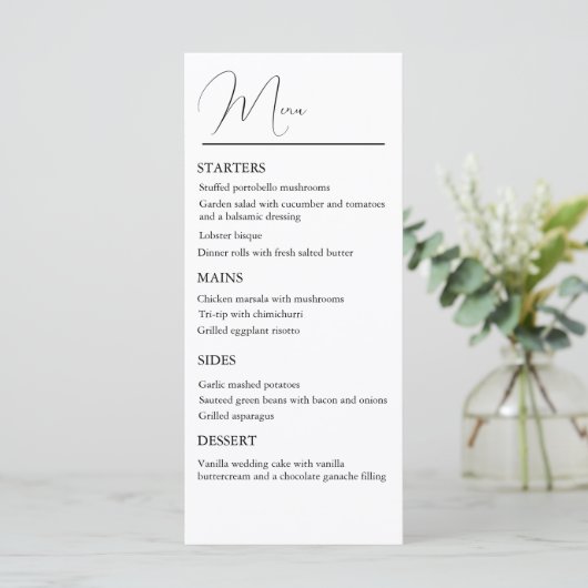 Classic Wedding Menu (Staand voorkant)