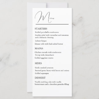 Classic Wedding Menu