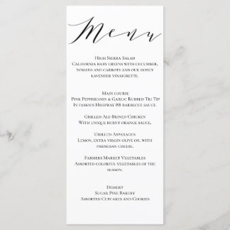 Classic Wedding Menu