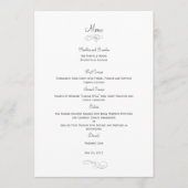 Classic Wedding Menu Kaart - (Grijs) Menu Kaarten (Voorkant)