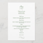 Classic Wedding Menu Kaart - (Groen) Menu Kaarten (Voorkant)