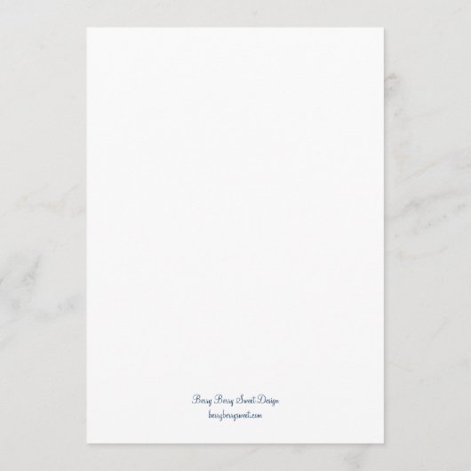 Classic Wedding Menu Kaart - (Navy) Menu Kaarten (Achterkant)