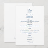 Classic Wedding Menu Kaart - (Navy) Menu Kaarten (Voorkant / Achterkant)