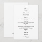Classic Wedding Menu Kaart - Zwart (Voorkant / Achterkant)