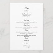 Classic Wedding Menu Kaart - Zwart (Voorkant)
