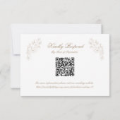 Classic Wedding Monogram Crest QR code RSVP Card (Achterkant)
