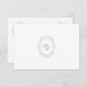 Classic Wedding Monogram Crest QR code RSVP Card (Voorkant / Achterkant)