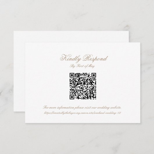 Classic Wedding Monogram Crest QR code RSVP Card (Voorkant / Achterkant)