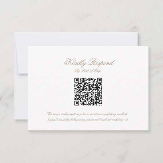 Classic Wedding Monogram Crest QR code RSVP Card Kaartje (Voorkant)