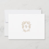 Classic Wedding Monogram Crest QR code RSVP Card Kaartje (Achterkant)