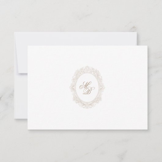 Classic Wedding Monogram Crest RSVP Card Kaartje (Voorkant)