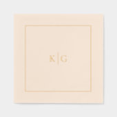 Classic Wedding Monogram Gepersonaliseerd Goud Lij Folie Servetten (Voorkant)
