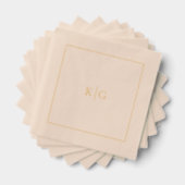 Classic Wedding Monogram Gepersonaliseerd Goud Lij Folie Servetten (Insitu (Gestapeld))