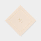 Classic Wedding Monogram Gepersonaliseerd Goud Lij Folie Servetten (Rechts)