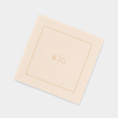 Classic Wedding Monogram Gepersonaliseerd Goud Lij Folie Servetten (Links)