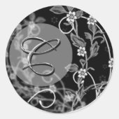 Classic Wedding Monogram Ronde Sticker (Voorkant)
