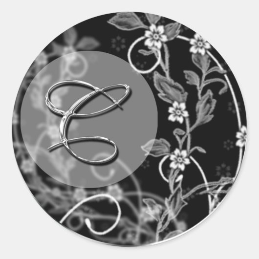 Classic Wedding Monogram Ronde Sticker (Voorkant)