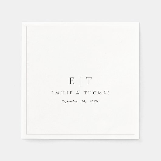 Classic Wedding Napkins Simple Text Based Servet (Voorkant)
