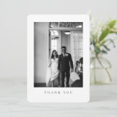 Classic Wedding Photo Rounded Thank You Card Bedankkaart (Staand voorkant)
