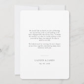 Classic Wedding Photo Rounded Thank You Card Bedankkaart (Achterkant)