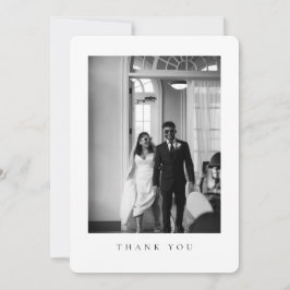 Classic Wedding Photo Rounded Thank You Card Bedankkaart