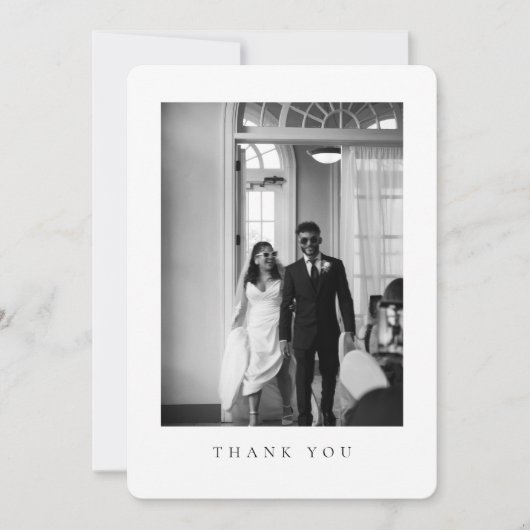 Classic Wedding Photo Rounded Thank You Card Bedankkaart (Voorkant)
