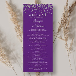 Classic Wedding Programma Confetti Zilver Paarse