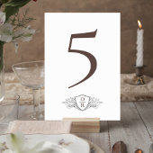 Classic Wedding Reception Table Number Card Kaart