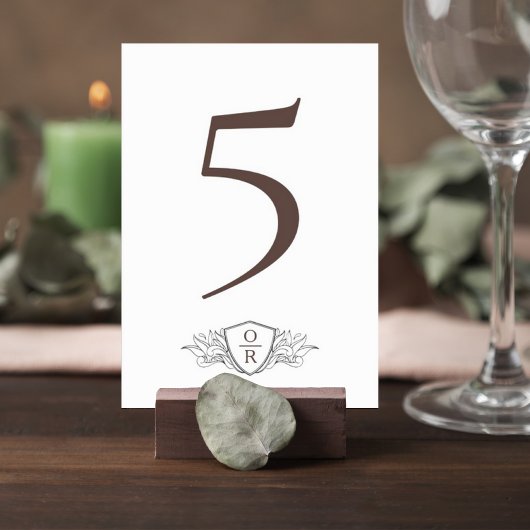 Classic Wedding Reception Table Number Card Kaart