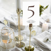 Classic Wedding Reception Table Number Card Kaart
