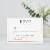 Classic Wedding RSVP Stijlvol|Goud Lijst Aankondiging (Staand voorkant)