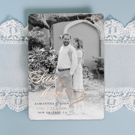 Classic Wedding Save the Date Folie Uitnodiging