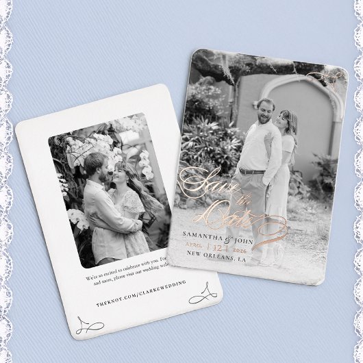 Classic Wedding Save the Date Folie Uitnodiging