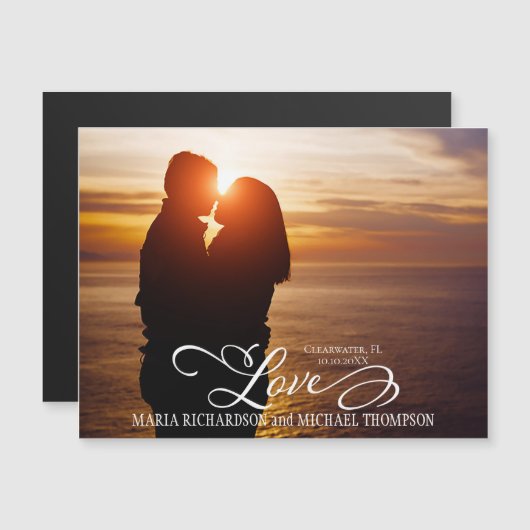 Classic Wedding Save the Date Foto Liefde (Voorkant / Achterkant)