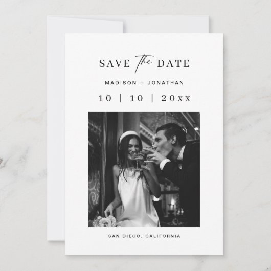 Classic Wedding Save the Date Kaart (Voorkant)