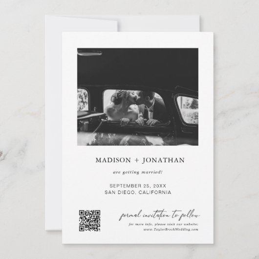 Classic Wedding Save the Date Kaart (Achterkant)