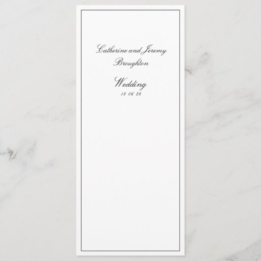 Classic Wedding Script Only Dinner Menu (Achterkant)