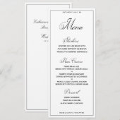 Classic Wedding Script Only Dinner Menu (Voorkant / Achterkant)