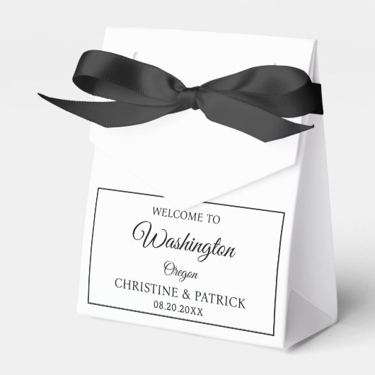 Classic Wedding Welkom Gepersonaliseerde Huwelijks Bedankdoosjes (Voorkant Zijde)
