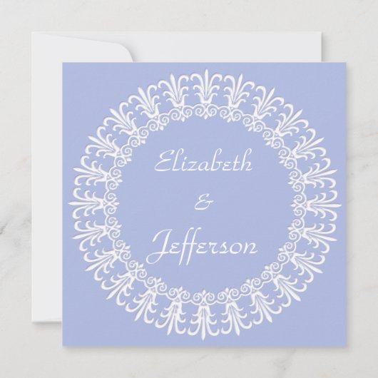 Classic Wedgewood Blue 1 Wedding Invitation Kaart (Achterkant)