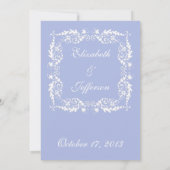 Classic Wedgewood Blue 2 Wedding Invitation Kaart (Achterkant)