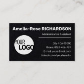 Classic Werkzoekende Logo Sjabloon Zwart Kraft pap Visitekaartje (Voorkant)