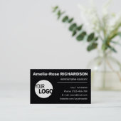 Classic Werkzoekende Logo Sjabloon Zwart Kraft pap Visitekaartje (Staand voorkant)