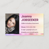 Classic Werkzoekende Rainbow Ombre Elegant Roos Go Visitekaartje (Voorkant)