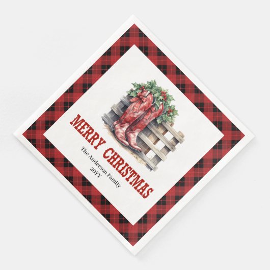 Classic Western Buffalo Check Xmas Party Napkins Servet (Hoek)